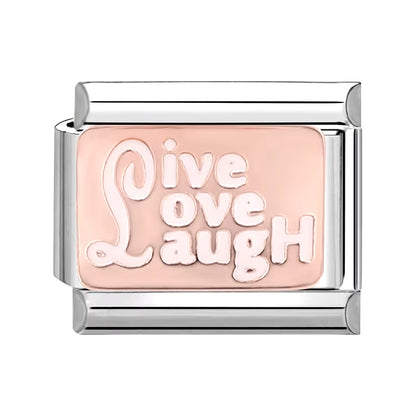 New 1PC Make Money Happy Day Lucky You Good Luck Love You Italian Charm Links Fit 9Mm Stainless Steel Bracelet DIY Making Gifts