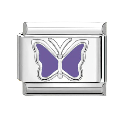 3D Shiny Zircon Sweet Candy Starfish Bow Butterfly Italian Charm Links Fit 9MM Stainless Steel Bracelet Women Jewelry DIY Making