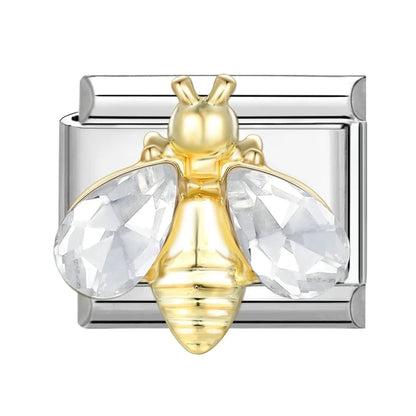 3D Shiny Zircon Sweet Candy Starfish Bow Butterfly Italian Charm Links Fit 9MM Stainless Steel Bracelet Women Jewelry DIY Making