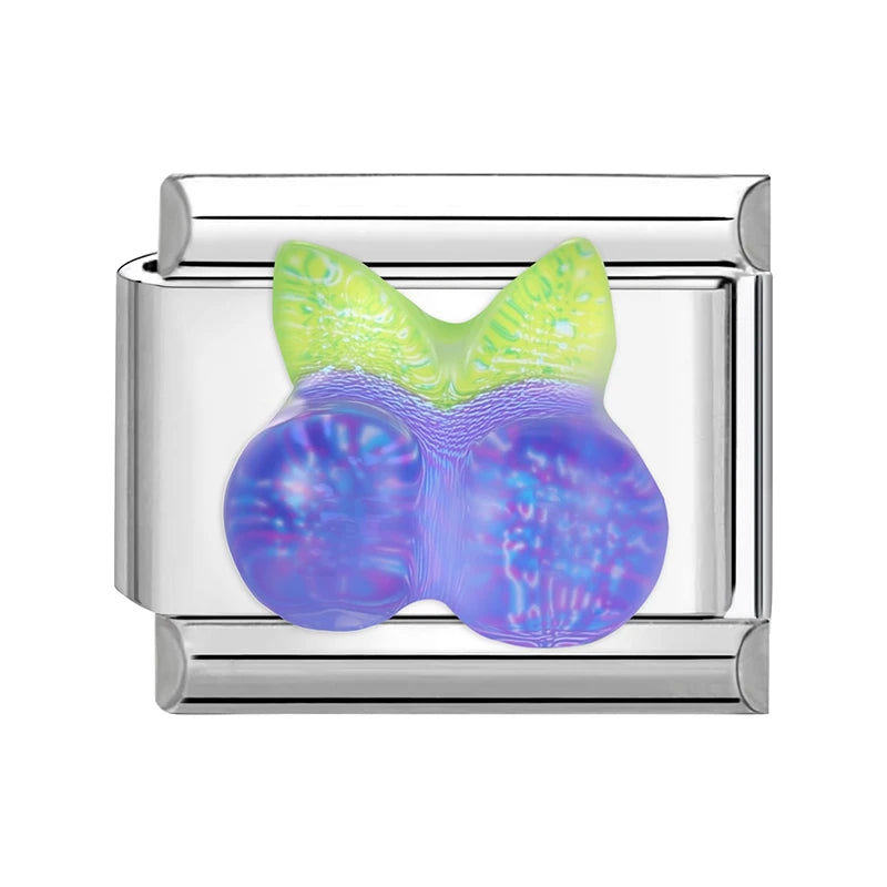 3D Shiny Zircon Sweet Candy Starfish Bow Butterfly Italian Charm Links Fit 9MM Stainless Steel Bracelet Women Jewelry DIY Making
