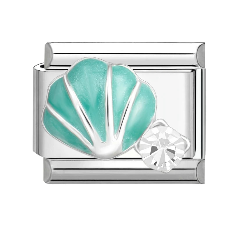 3D Shiny Zircon Sweet Candy Starfish Bow Butterfly Italian Charm Links Fit 9MM Stainless Steel Bracelet Women Jewelry DIY Making