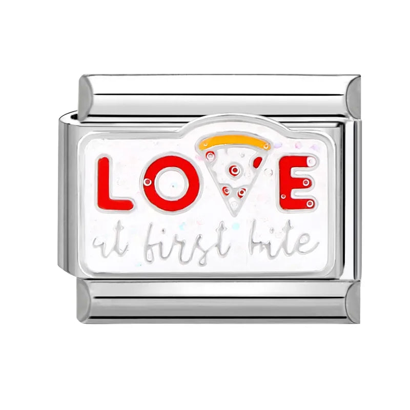New 1PC Make Money Happy Day Lucky You Good Luck Love You Italian Charm Links Fit 9Mm Stainless Steel Bracelet DIY Making Gifts