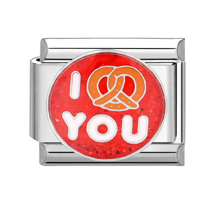 New 1PC Make Money Happy Day Lucky You Good Luck Love You Italian Charm Links Fit 9Mm Stainless Steel Bracelet DIY Making Gifts