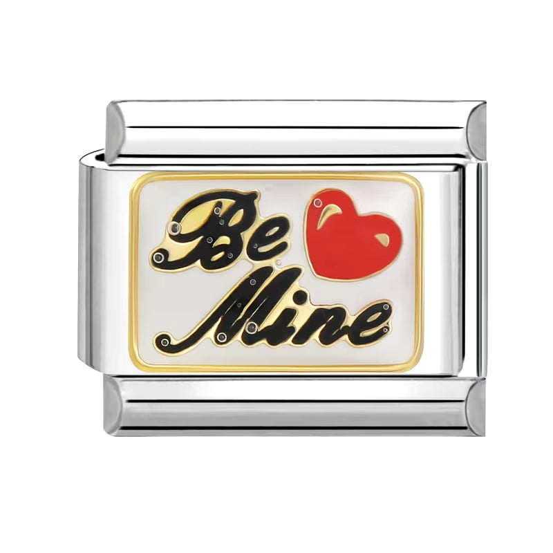 New 1PC Make Money Happy Day Lucky You Good Luck Love You Italian Charm Links Fit 9Mm Stainless Steel Bracelet DIY Making Gifts
